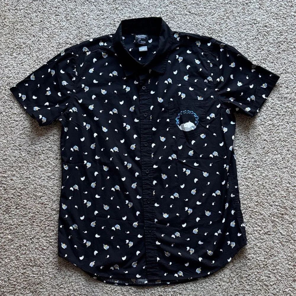 My Neighbor Totoro Men’s Button Down Shirt Sz L Miyazaki Anime Japan